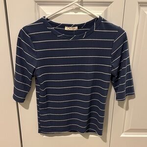 Olivia Rae Navy and White Striped Blouse